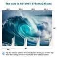 thumbnail image 3 of Peel and Stick Wallpaper Close up detail powerful teal blue wave breaking open ocean bright Modern Art Wall Mural Decor Self Adhesive and Removable 69in x 98in, 3 of 8