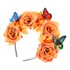 thumbnail image 5 of Diadema floral para fiesta de té, diadema con flores simuladas y mariposas, decoración para el tocado, 5 of 6