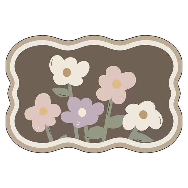 Alfombra de baño de microfibra suave súper absorbente, diseño antideslizante que garantiza la seguridad, lavable a máquina para un fácil cuidado, atractivo patrón floral que ilumina su hogar
