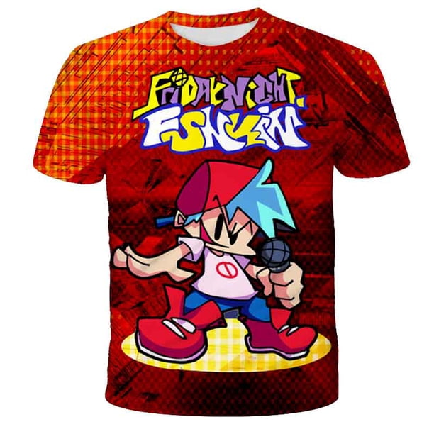 Nueva camiseta 3D Friday Night Funkin para hombres y mujeres, camisetas transpirables informales de manga corta de verano, camisetas para niños y niñas, camiseta de estilo fresco 13T Gao Jinjia LED