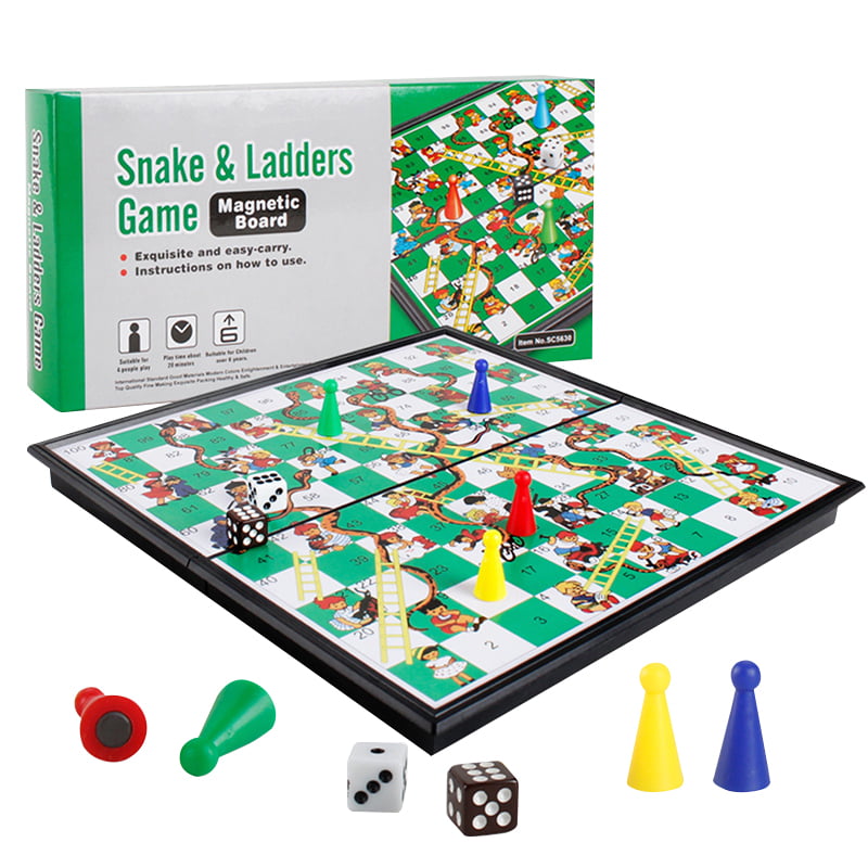 Children Snakes and Ladders Game Traditional Board Games Set Folding Board Kids 
