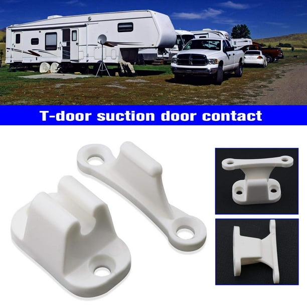 3 Piezas Retenedor Puerta Caravana: Cierre De Plástico Con Tornillos Para Autocaravanas Y Barcos (Blanco)