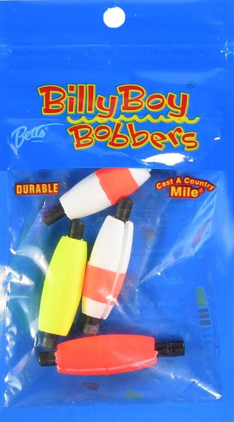 (2 pack) Betts Billy Boy Slotted Peg Cigar Bobbers Fishing Floats, Assorted Colors, 1/2", 4-pack
