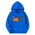 thumbnail image 4 of Thetops Big Girls 9T Blue Fall Hoodie - LOVE Graphic with Pumpkin, Autumn Leaves & Leopard Print - Halloween Thanksgiving, Polyester Machine Washable, 4 of 4