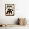 thumbnail image 2 of Framed, Outdoor Don't Wake the Bear 9"x12" Metal Sign, Wall Decor for Bath or Laundry, Hand-Crafted from reclaimed materials, 2 of 4