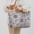 thumbnail image 5 of Bolsos y carteras bohemios para mujer, bolsos de mano de diseñador de lujo, novedad de 2023, bolso de hombro con borlas decorativas a cuadros y flores de lona, 5 of 5