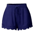 thumbnail image 2 of Abcnature Plus Size Shorts, Womens Athletic Shorts, Fashion Women Lace Plus Size Rope Tie Shorts, Yoga Sport Leggings Trousers, Comfy Beach Shorts, Yoga Pants, Cycling Sport Shorts Blue XXL, 2 of 4