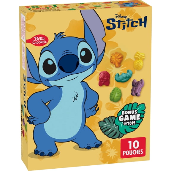 Disney Stitch Fruit Flavored Snacks, Fat Free and Gluten Free Snack, 8 oz, 10 Pouches