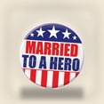 thumbnail image 3 of Beistle BT007 Patriotic"Married To A Hero" Cardstock Button, Multicolor, 3 of 7