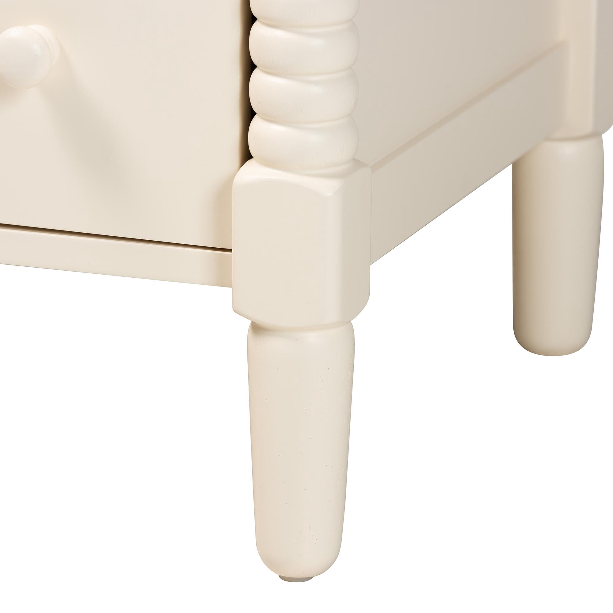 Baxton Studio Braith Farmhouse Bedroom Set, King, Ivory