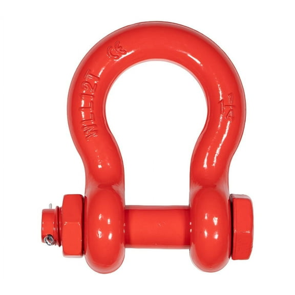 1-1/4" Anchor Shackle Forged Carbon Steel w/ Safety Screw Pin Load Limit 24,000 lbs, Double Rust Protection Heavy Duty D Ring Bolt Type Shackle for Towing, Rigging & Vehicle Recovery