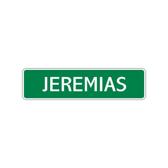 Jeremias Boys Children Name Letter Printed Label Indoor Outdoor Unique Wall Plaque Decoration Aluminum Metal Sign 4"x13.5"
