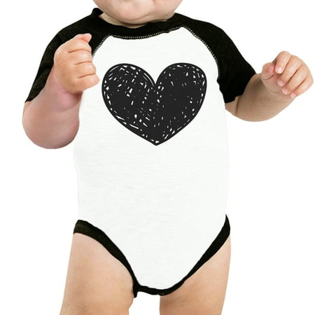 Love Heart Baby Baseball Bodysuit Cute Family Graphic Tees For Gifts
