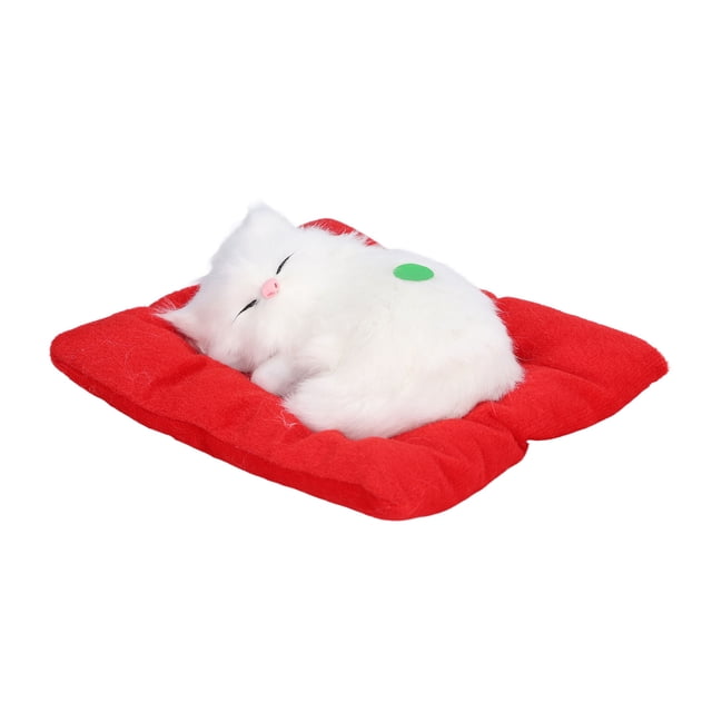 Sleeping Cat Toy, Comfortable Toy Cats Interactive Simulation Relaxing With Sound For Home Decoration Grey Cat Shape,Yellow Ear Cat Shape,All White Cat Shape,Black And White Cat