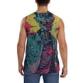 thumbnail image 4 of Haiem Men's Neon Zombie Skull Print Tank Tops Summer Sleeveless Cut Off Workout T-Shirts Fitness Vest Athletic Undershirts-XX-Large, 4 of 8