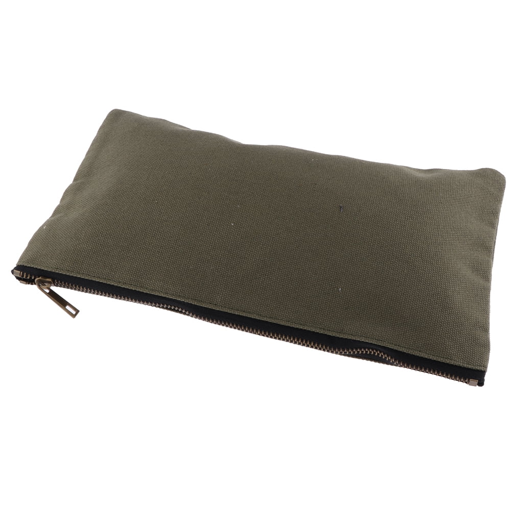 Heavy Duty Portable Size Canvas Tool Pouch with Zipper Organization Bags 