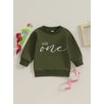thumbnail image 2 of FOCUSNORM Chandail en Molleton Chaud pour Bébé Garçon Manches Longues Col Rond Broderie Lettre Chandail Col Rond Haut pour Vêtements d'Hiver Automne, 2 of 9