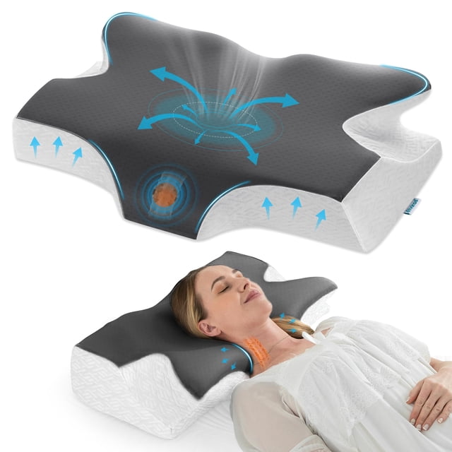 Almohada cervical Elviros de espuma viscoelástica para aliviar el dolor de cuello