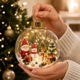 thumbnail image 7 of Lypsnake Glowing Christmas Story Ornament, Clear Glass Ball Christmas Tree Hanging Ornament with Snowman Winter Village Scene, Festive Bauble for Xmas Tree Holiday Home Decor, 7 of 7