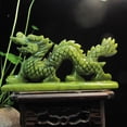 thumbnail image 2 of 4.5inch, Exquisite Collection, Green Hetian Jade loong, Natural Green Jade dragon Sculpture Carving, Crystal beast Statue, feng shui wealthy, 2 of 9