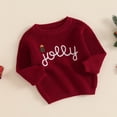 thumbnail image 2 of Toddler Baby Girl Boy Merry Christmas Sweaters Jolly Long Sleeve Crewneck Warm Knit Pullover Sweatshirt Tops Cute Fall Winter Clothes, 2 of 8