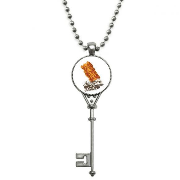 Pendentif Satay Traditionnel de Singapour Collier Vintage Bijou Clé en Argent