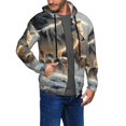 thumbnail image 2 of Honeii Wolf Family Winter Wonderland Print Hoodies for Men, Pullover & Full Zip, Breathable Zip up Hoodie, Sweatshirt-Large, 2 of 5