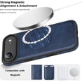 thumbnail image 5 of Shockproof Case Designed for iPhone Air 2025 6.5 inch Leather Magnetic Rugged Compatible with MagSafe Slim Phone Cover for iPhone 17 Air (Blue), 5 of 6