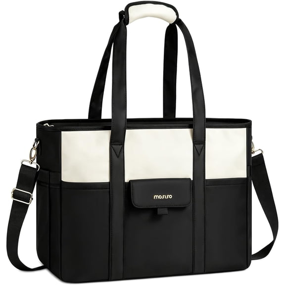 MOSISO Laptop Tote Bag, 15-16 inch Laptop Bag with Cup Holder for Work