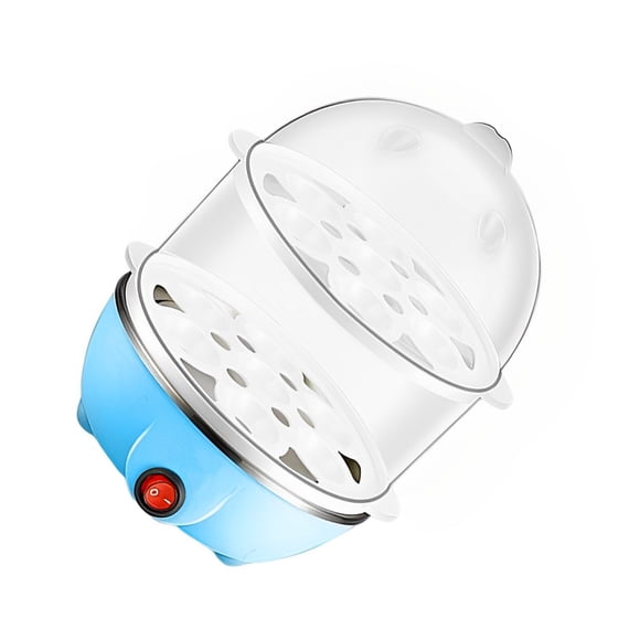 Bewildely Caldera de 7 huevos, olla eléctrica de calentamiento rápido para huevos, cazador furtivo portátil de doble capa, herramientas de cocina de Electrodomésticos Azul/Doble Capa Bewildely HA078705-06