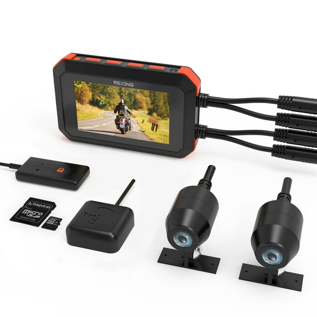 Rexing MTC1 Dual Channel 1080P Motorcycle Dash Cam with Wi-Fi & GPS - Black