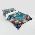 thumbnail image 2 of Ambesonne Whale Bedding Set 4 Pcs, Aqua Art Deep Ocean Cartoon, Calking, Sea Blue and Coral, 2 of 2