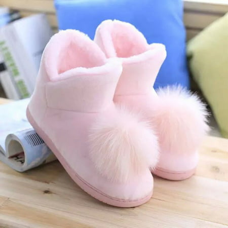 Women Home Shoes Hairball Winter Autumn Warm Pregnant Women Shoes