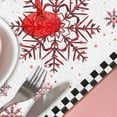 thumbnail image 3 of Christmas Decorations,13x36In Long Linen Buffalo Plaid Snowflakes Xmas Tree Table Runner Winter Holiday Xmas Theme Table Decorations for Indoor Home Dining Room Kitchen Party Centerpiece Table Decor, 3 of 6