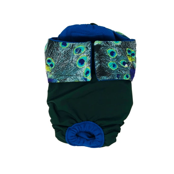 Barkertime Peacock on Green Cat Diaper