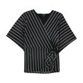 thumbnail image 2 of Alfani Blusa con detalle de corbata para mujer, negro, mediano, 2 of 2