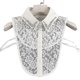 thumbnail image 1 of Blusa desmontable con diamantes de pera con incrustaciones de cuello falso con marco de encaje y cuello falso Afortunado Sencillez, 1 of 1