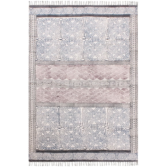Casavani Eco Friendly Traditional Handmade Rug,Blue 3x3 ft