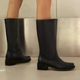 thumbnail image 2 of YLYL Women's Knee High Boots Wide Calf Square Toe Chunky Block Heel Pull on Riding Tall Boots, 2 of 9
