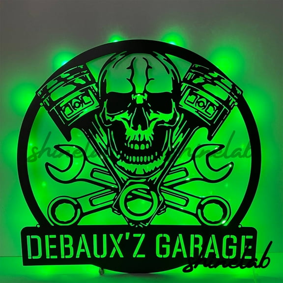 Shinelab Garage Metal Sign LED Wall Art, Custom Garage Art Wall Decor Gift 11313