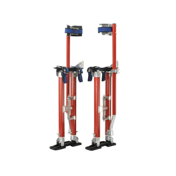 labwork Aluminum Stilts 18-30 Inch Adjustable Drywall Stilts for Picture and Cleaning in High Places Red