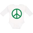 thumbnail image 3 of Inktastic Green Symbol Peace Sign Boys or Girls Long Sleeve Baby Bodysuit, 3 of 5