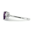 thumbnail image 4 of 14k White Gold 7mm Heart Amethyst H-I SI2 Diamond Gemstone Ring 1.136ct, 4 of 7