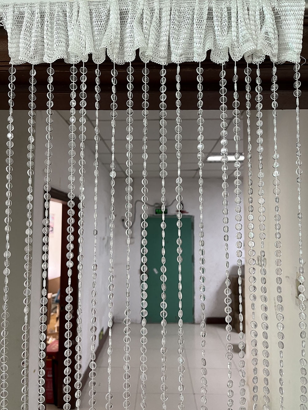 ZiDeTang 100% Acrylic Round Beaded Door Curtain for Doorway Sparkle Boho Hippie Room Divider Decor Fringe Tassel Window Fly Screen ( Clear, 39.3" x 76.7")