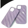 thumbnail image 2 of Cute Curly Wave Case for iPhone 13 Pro Max 6.7 inches, Water Ripple Pattern Phone Case Slim Shockproof Satin Glossy Cover for Girls Boys Silicone 3D Non-Slip Case - Purple, 2 of 7