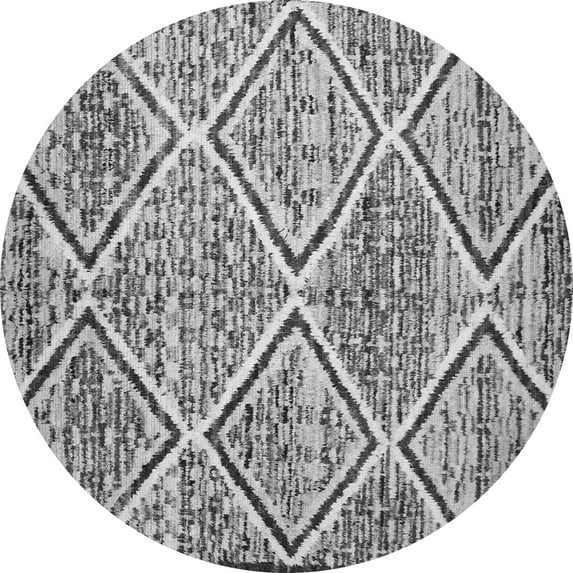 Ahgly Company Indoor Round Abstract Gray Contemporary Area Rugs, 8' Round