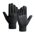 thumbnail image 2 of Guantes de punto de vellón de invierno para hombre, gruesos, cálidos, antideslizantes, de lana, con forro polar y antibolitas, 2 of 2