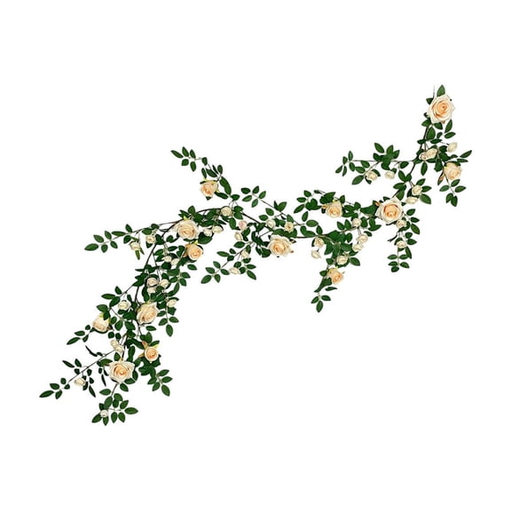 Artificial Rose Vines Garland 180cm Fake Flower Garland with Green Leaves Decorative Floral Ivy for Wedding Arch Garden Wall Balcony Living Room Bedroom Party Mother's Day Home Decor