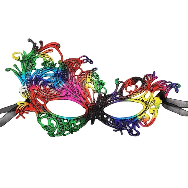 Masques en Dentelle Multicolores Couverture de Mascarade Accessoires de Fête de Bal Fantaisie Demi Cosplay Masque Déguisement Accessoires de Jeu de Rôle Robe Colorée