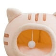 thumbnail image 5 of Cute Cat Sleeping Bed Semi Closed Small Dog Bed Bottom Hut Warm Puppy Kennel Basket Kitten House for Kitty Small Medium Large Dogs pink medium, 5 of 7